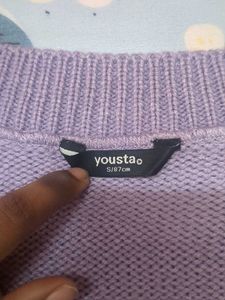 Lavender Cable Knit Cardigan
