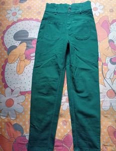 Green High-Waisted Boyfriend fit jeans