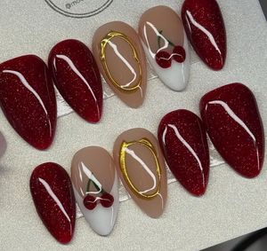 Cherry Press-On Nails