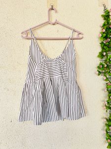 Striped Peplum Cami Top