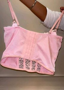 Cute Pink Lace Corset Top