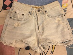 Light Wash Distressed Denim Shorts