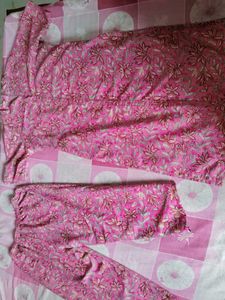 Pink Floral Print Kurta