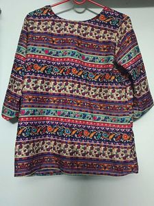 Boho Print 3/4 Sleeve Top