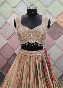 Stunning Striped Lehenga Choli