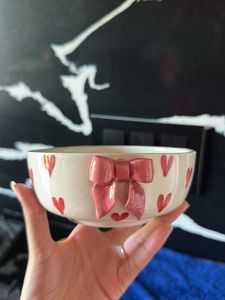 Cute Heart Bow Ceramic Bowl