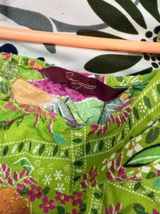 Vibrant Tropical Print Peplum Top