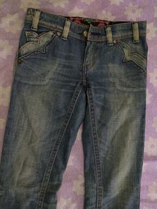 Vintage Wash Flare Denim Jeans