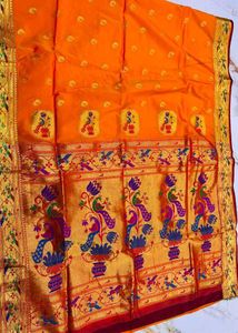 Luxurious Golden Peacock Saree