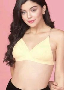 Comfortable Light Yellow Bra