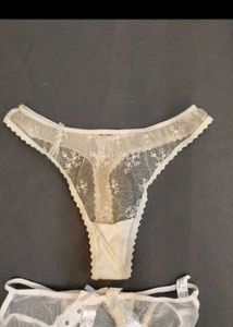 Sheer Lace Thong &amp; Brief Set