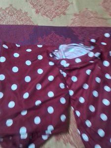 Maroon Polka Dot Kurta and Pants Set