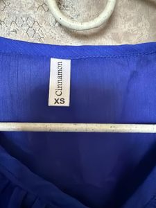 Royal Blue Ruffle Sleeveless Top
