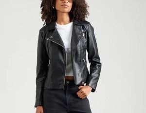 ONLY Black Faux Leather Moto Jacket