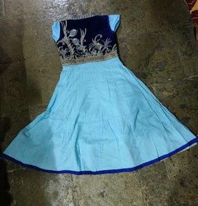 Beautiful Sky Blue Anarkali Kurti