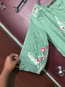 Green Floral Print Kurta