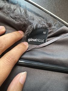 Gina Tricot Grey Shaggy Faux Fur Jacket
