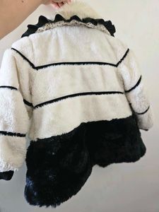 Chic Faux Fur Striped Jacket
