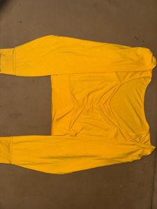 Stylish Yellow Ruched Crop Top