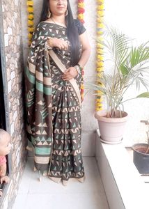 Beautiful Manipuri Silk Saree With Blouse And With Tassels In Pallu