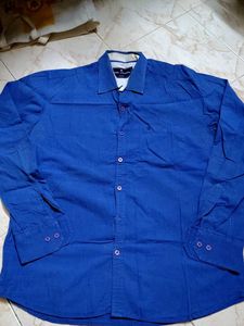 L Men's Royal Blue Casual Shirt