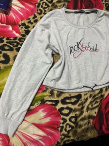 Grey Cropped Sweatshirt