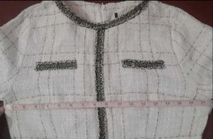 Chanel inspired White Tweed Dress