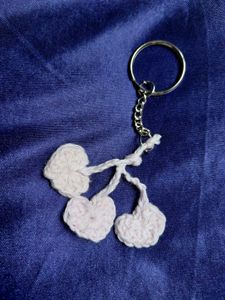 Crochet hearts bag charm and keychain