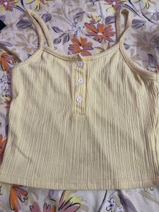 Ribbed Button-Up Camisole Tank Top