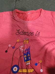 Pink "Science is Awesome" T-Shirt 28 size