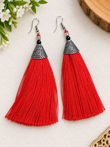 Boho Oxidised Silver Jhumka Earrings