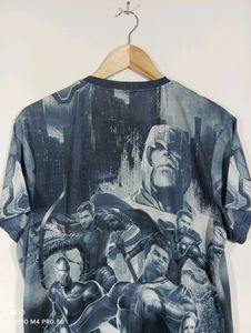 Greyish Blue Graphic Printed T-Shirt ( Men's)