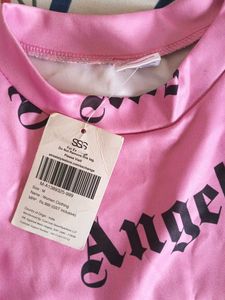 Pink "Angels Baby" Graphic Crop Top