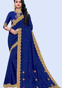 sequence work silk saree