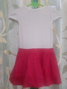 Polkadot cute Girl's Dress With Beautiful Neck