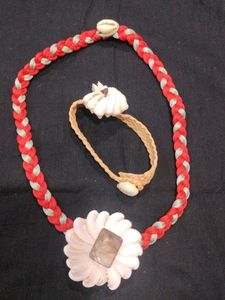 Bohemian Braided Necklace and Bracelet Set