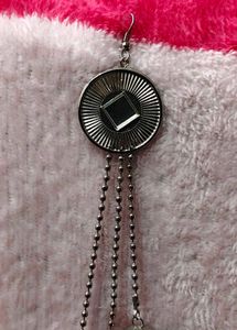 Silver Jhumka Earrings with Mirror