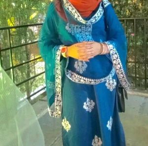 Blue Embroidered Kurta Set