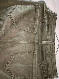Studded Olive Green Skinny Jeans
