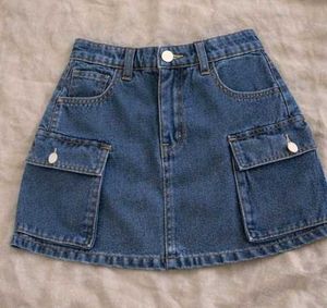 Denim Cargo Mini Skirt