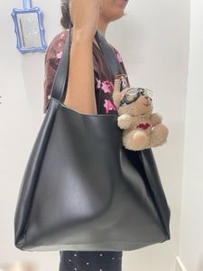 Chic Black Faux Leather  Bag