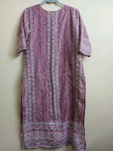 Three piece Pink Printed kurta