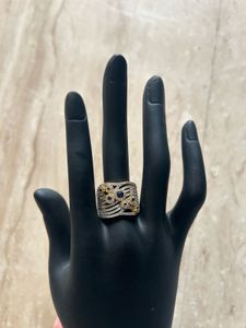 Statement Ring with Gemstones blue sapphire
