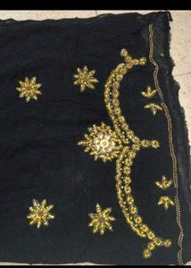 Designer Embroidered Black Blouse material