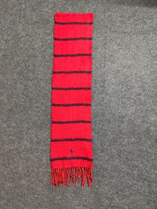 Red &amp; Navy Striped Scarf