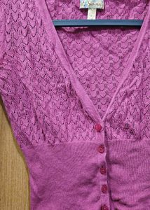 Purple Knit Cardigan