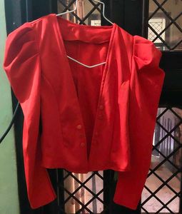 Red Cropped Shrug