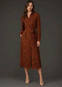 Chic Leopard Print Button-Down Dress