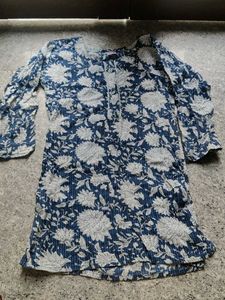 Blue Floral Print Kurta