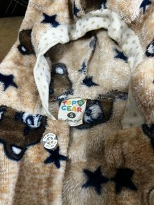 Cute Bear Print Baby Fur Jacket